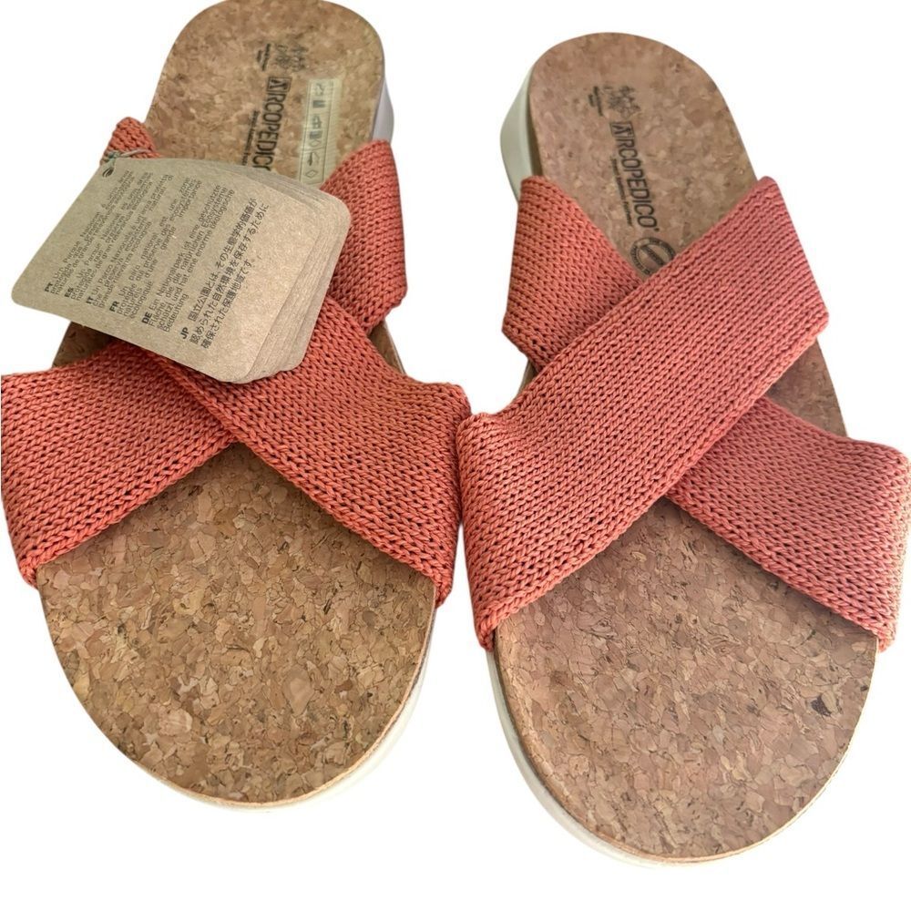 Arcopedico Pantanal Brick Cross-Strap Cork Sandals